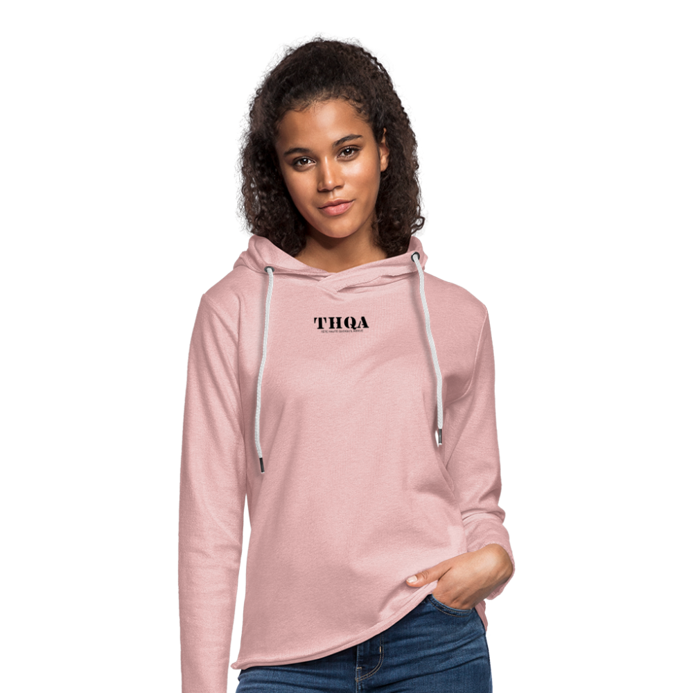 TH Sweat-shirt à capuche léger unisexe BL - rose crème chiné