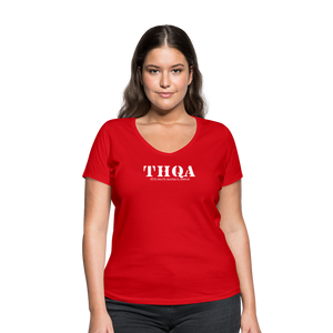 THQA T-shirt bio col V pour  Femme de Tête - rouge