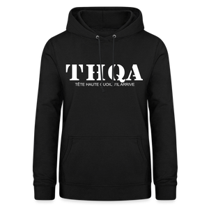 THQA Sweat à capuche pour Femme de Tête - noir