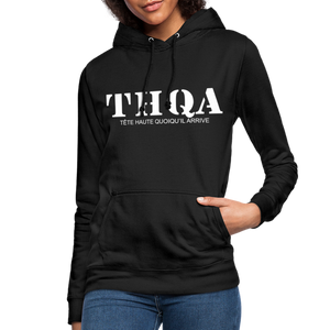 THQA Sweat à capuche pour Femme de Tête - noir