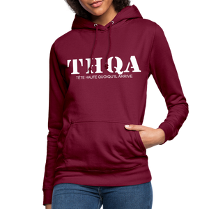 THQA Sweat à capuche pour Femme de Tête - bordeaux