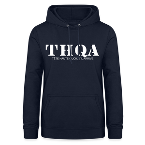 THQA Sweat à capuche pour Femme de Tête - marine