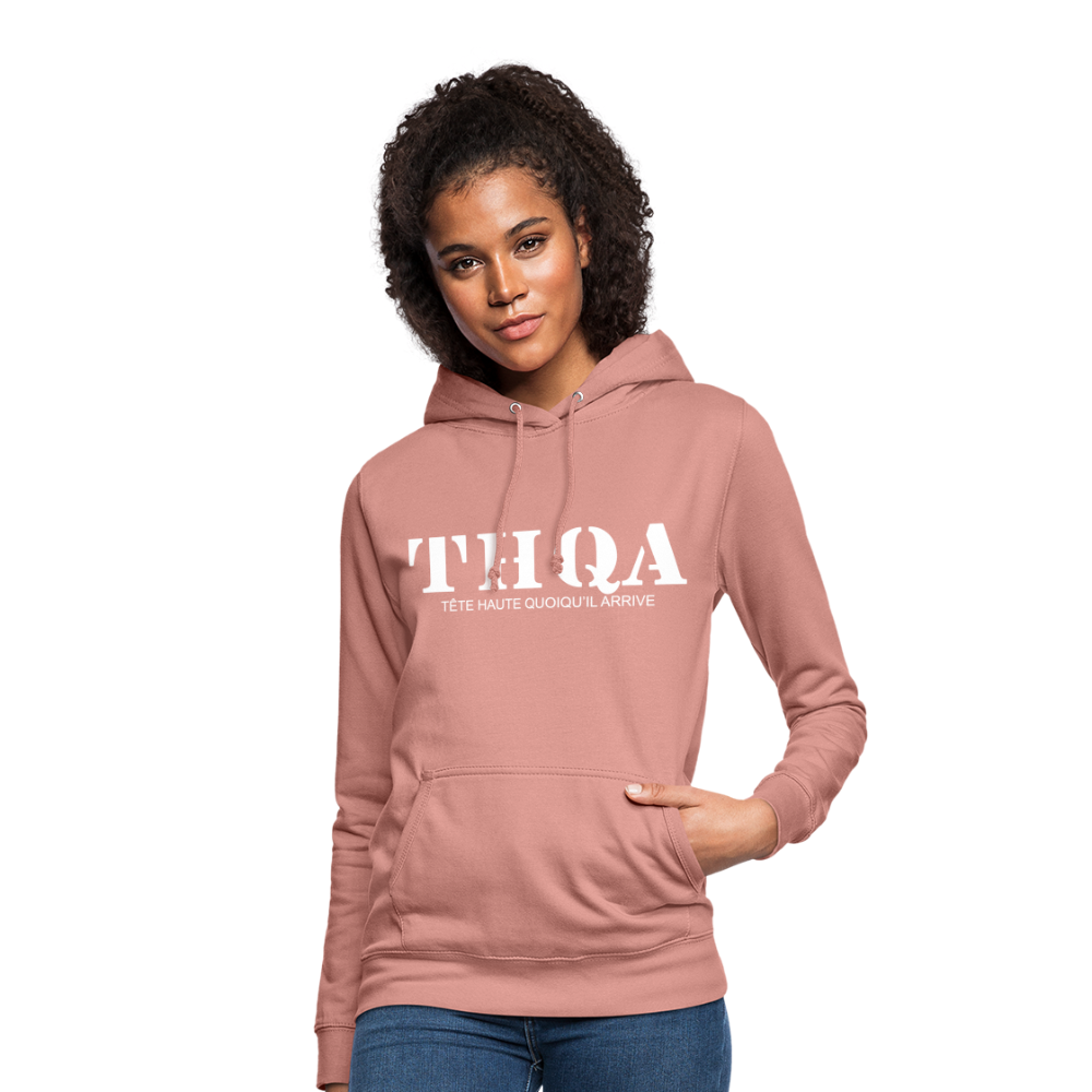 THQA Sweat à capuche pour Femme de Tête - rose poudré