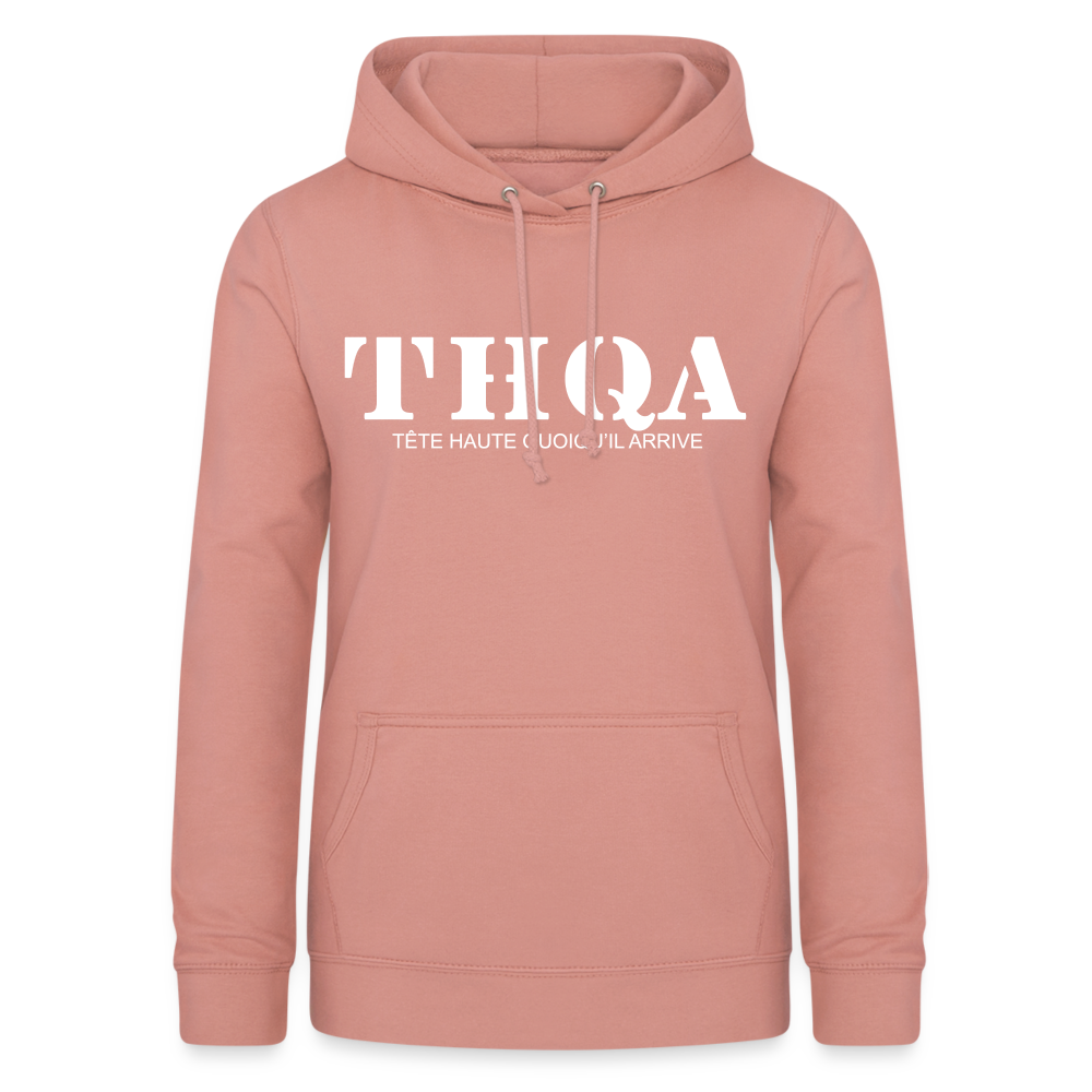 THQA Sweat à capuche pour Femme de Tête - rose poudré