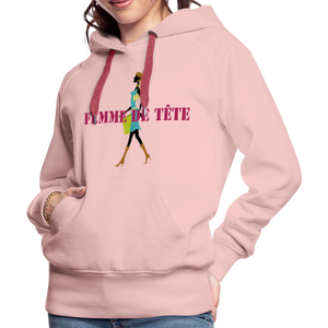 Sweat-shirt à capuche Premium pour Femmes de Tête - rose cristal