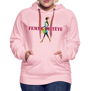 Sweat-shirt à capuche Premium pour Femmes de Tête - rose cristal