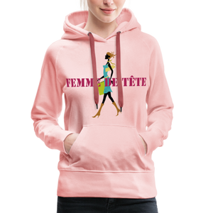 Sweat-shirt à capuche Premium pour Femmes de Tête - rose cristal