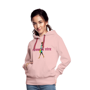 Sweat-shirt à capuche Premium pour Femmes de Tête - rose cristal