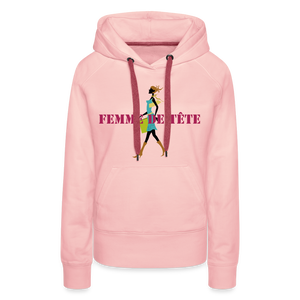 Sweat-shirt à capuche Premium pour Femmes de Tête - rose cristal