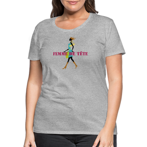 T-shirt Premium Femme de Tête - thqa - gris chiné