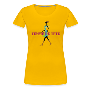 T-shirt Premium Femme de Tête - thqa - jaune soleil