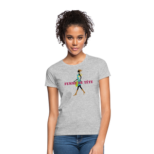 T-shirt Femme de Tête - thqa - gris chiné