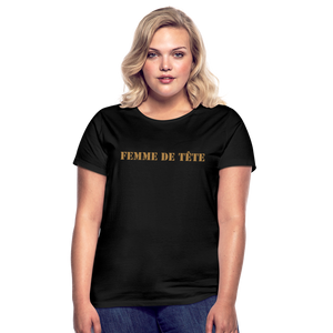 T-shirt Femme de Tête Gold -thqa - noir