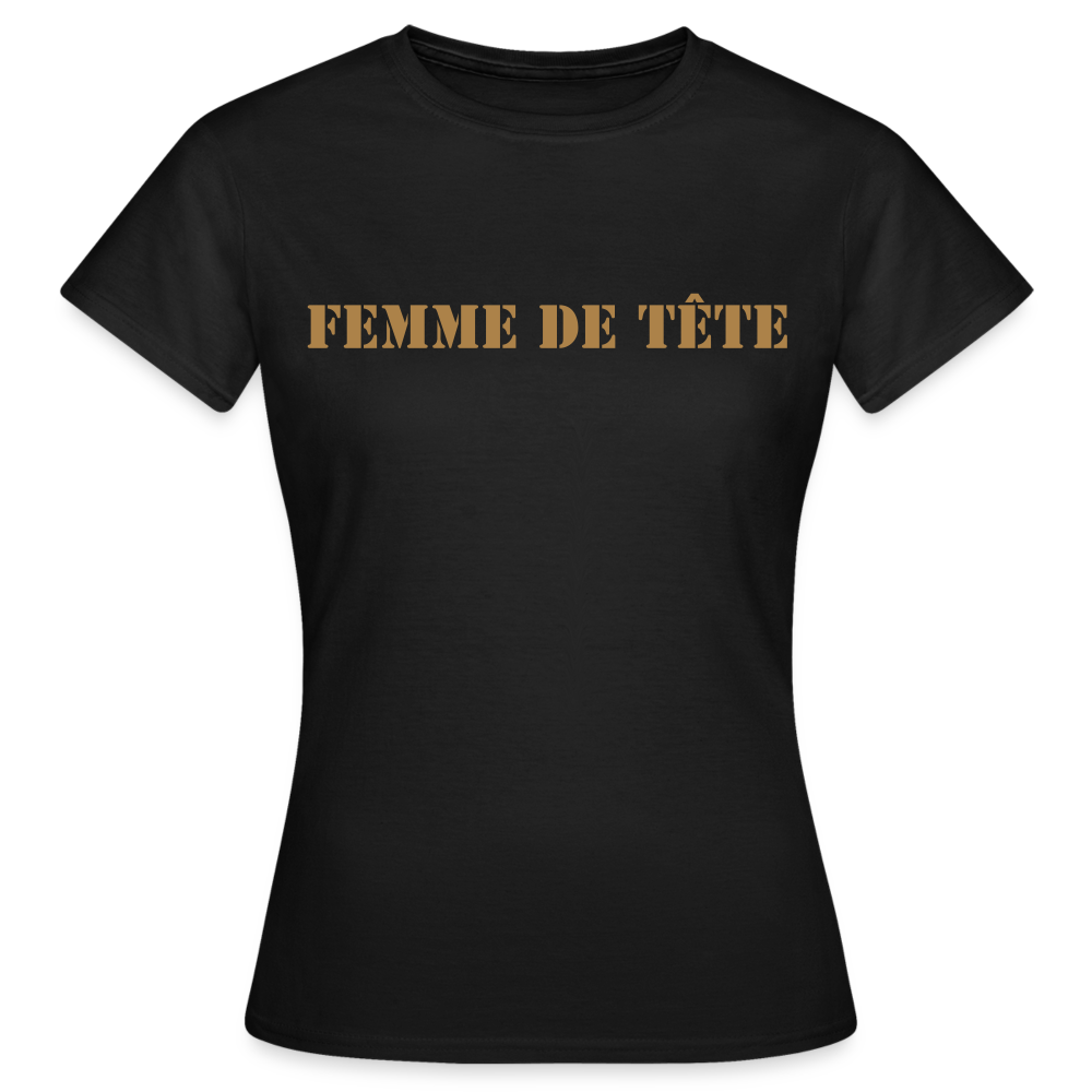 T-shirt Femme de Tête Gold -thqa - noir