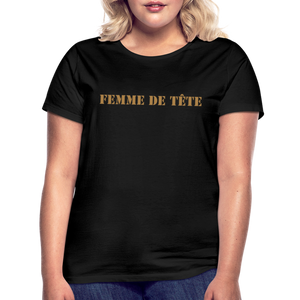 T-shirt Femme de Tête Gold -thqa - noir