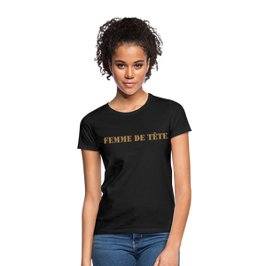 T-shirt Femme de Tête Gold -thqa - noir