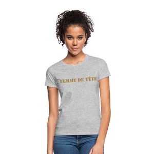 T-shirt Femme de Tête Gold -thqa - gris chiné