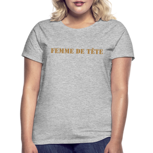 T-shirt Femme de Tête Gold -thqa - gris chiné