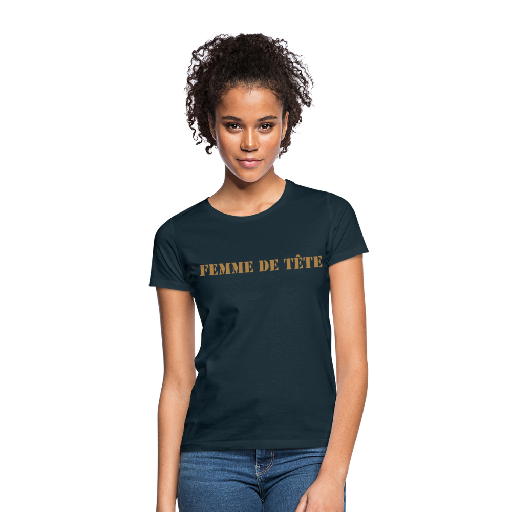 T-shirt Femme de Tête Gold -thqa - marine