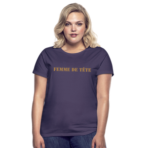 T-shirt Femme de Tête Gold -thqa - violet foncé