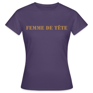 T-shirt Femme de Tête Gold -thqa - violet foncé