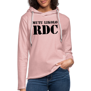 Sweat-shirt à capuche léger unisexe ML RDC - rose crème chiné