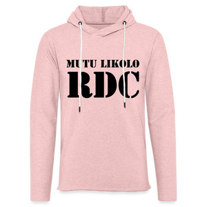 Sweat-shirt à capuche léger unisexe ML RDC - rose crème chiné