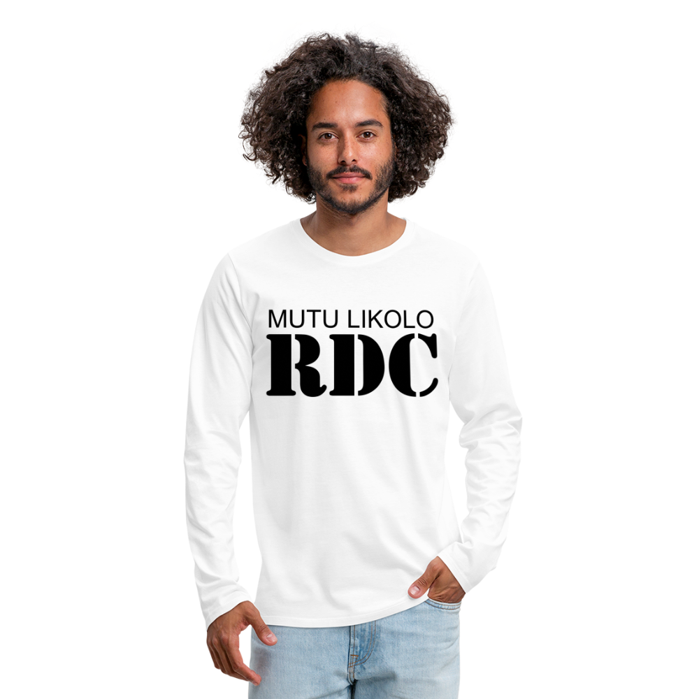 T-shirt manches longues Premium Homme MUTU LIKOLO RDC - blanc