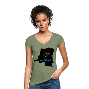 TH bs T-shirt vintage Femme for goma - olive